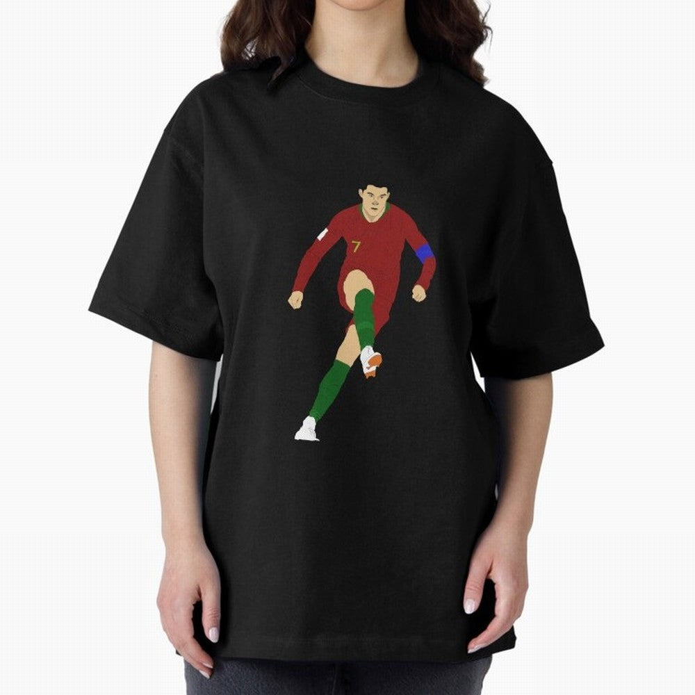 Cristian Ronaldo Design - Portugal - Real Madrid - Illustration - Cartoon - T-Shirt - Shirt - Sticker - Phone Case - CR7 Oversized T-Shirt Celebrate the Next Chapter of FIFA World Cup 2026 for Fans of Haaland and France and Portugal, Bringing Retro