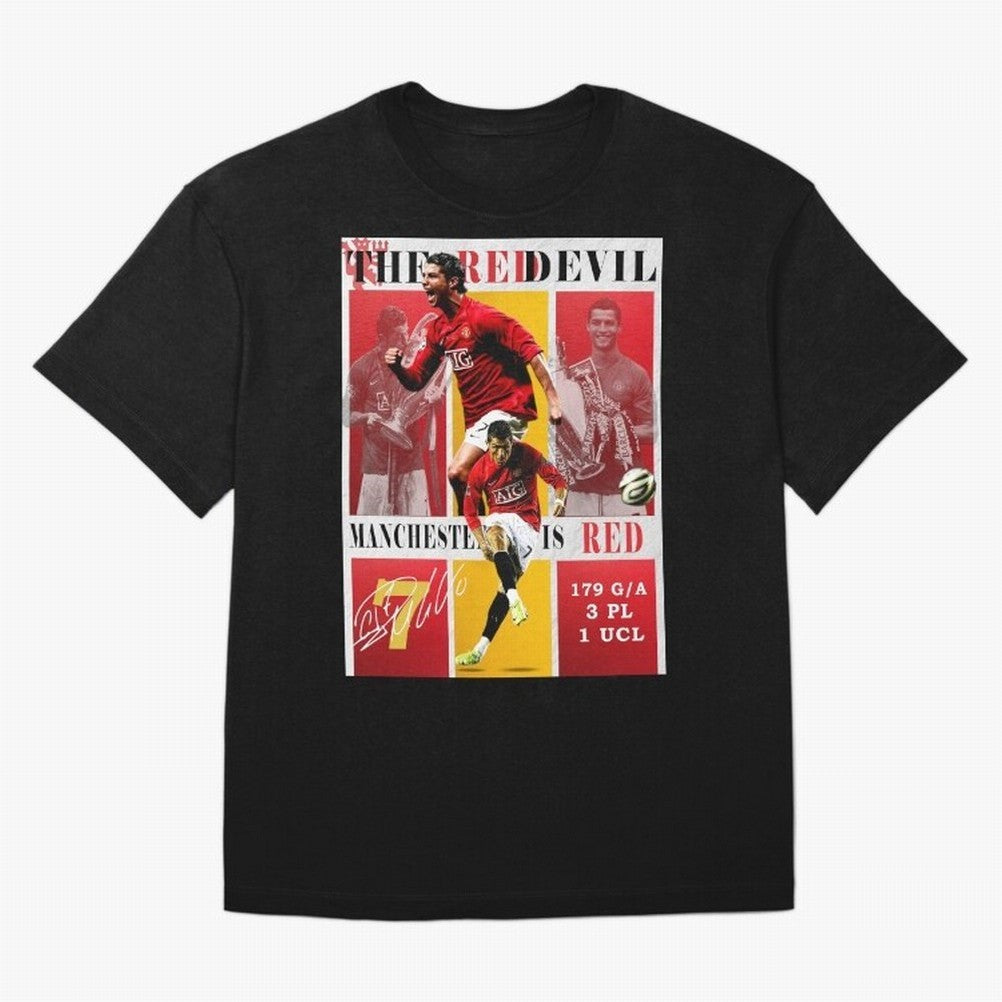 Cristiano Ronaldo 2008 Manchester United Poster Oversized T-Shirt Enjoy FIFA World Cup 2026 for Fans of Cristiano Ronaldo, Haaland and CR7 and Argentina and Brazil, Bringing Supporter Pride, Iconic Celebrations, Legendary Names and Global Match Day