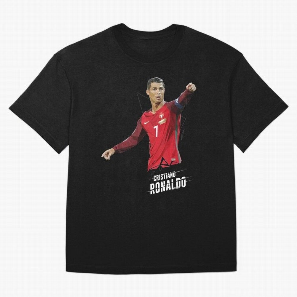 Ronaldo Cristiano Ronaldo Lowpoly Art Oversized T-Shirt Relive Global Football Passion for FIFA World Cup 2026, with CR7, Germany, Sports Nostalgia, International Competition, Famous Players and Unforgettable Victories; Made for Die Hard