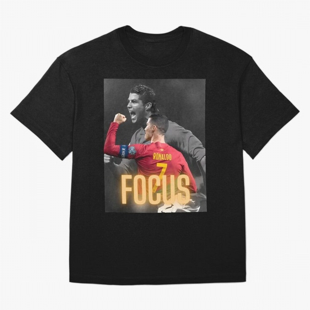 Focus With CR7 Oversized T-Shirt Refresh Global Football Passion for FIFA World Cup 2026 USA Canada Mexico, with Cristiano Ronaldo, Brazil, Portugal and Argentina, Goal Celebration Energy, Supporter Heritage, Football Icons and Worldwide Tournament