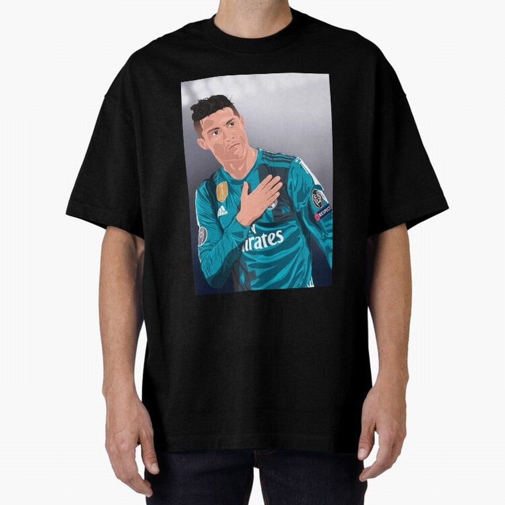 Cristiano Ronaldo Oversized T-Shirt Capture FIFA World Cup 2026 Spirit, Made for France and Portugal, Messi and Cristiano Ronaldo, Match Day Excitement, Supporter Culture, Golden Goals and Global Football Passion; Perfect for Supporters Who Want