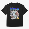 Cristiano Ronaldo Bootleg Oversized T-Shirt Bring a Vintage Feel to the FIFA World Cup 2026 Group Stage Journey through Haaland Highlights, Brazil Pride, Vintage Soccer Flavor, Modern Football Stars, National Flags and Final Night Emotion; Built