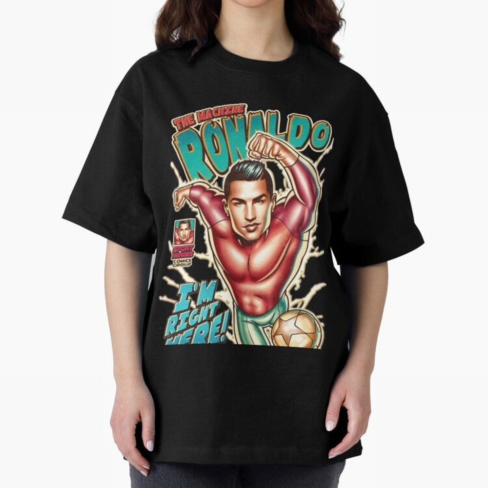 Cristiano Ronaldo The Machine Ronaldo Oversized T-Shirt Turn Up for FIFA World Cup 2026 USA Canada Mexico for Fans of Neymar, Haaland and Cristiano Ronaldo and Argentina and Brazil, Bringing Classic Soccer Heritage, Championship Pressure, Fan
