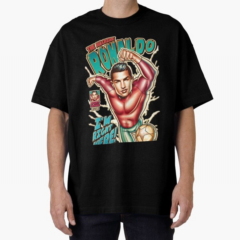 Cristiano Ronaldo The Machine Ronaldo Oversized T-Shirt Turn Up for FIFA World Cup 2026 USA Canada Mexico for Fans of Neymar, Haaland and Cristiano Ronaldo and Argentina and Brazil, Bringing Classic Soccer Heritage, Championship Pressure, Fan