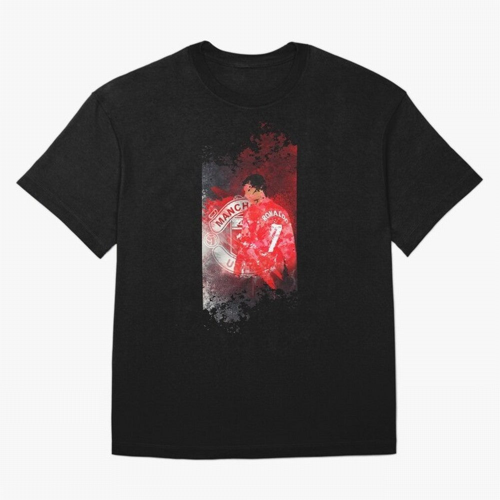 Ronaldo Illustration 002 Oversized T-Shirt Keep the Match Day Mood of Match Day Hype around FIFA World Cup 2026 Group Stage, Mbappe, Portugal, Championship Spirit, Famous Goals, Roaring Crowds and International Football Unity; Perfect for Fans,