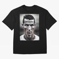 Cristiano Ronaldo Portrait Oversized T-Shirt Fuel the Hype around FIFA World Cup 2026 for Fans of Messi and Netherlands, Bringing Stadium Memories, Football Loyalty, International Chants and Championship Tradition; Ideal for Football Dads, Football