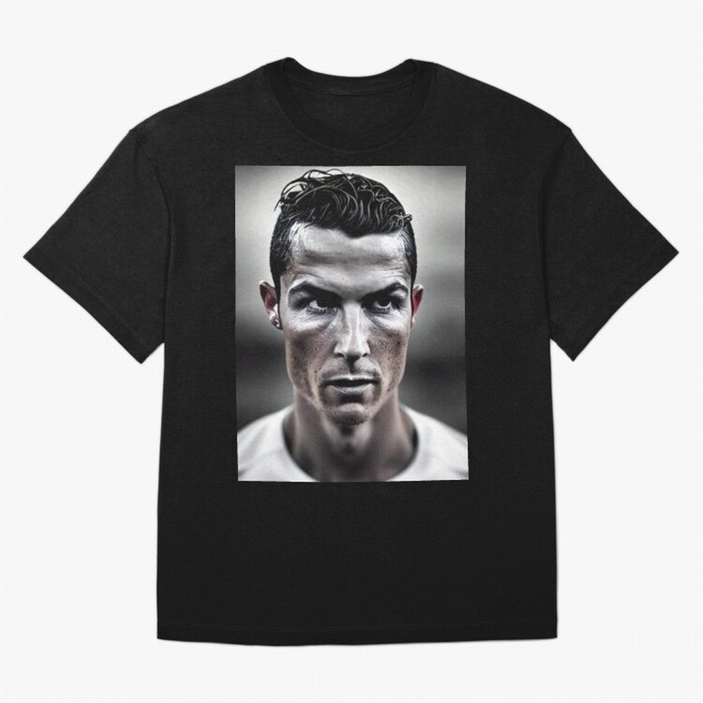 Cristiano Ronaldo Portrait Oversized T-Shirt Fuel the Hype around FIFA World Cup 2026 for Fans of Messi and Netherlands, Bringing Stadium Memories, Football Loyalty, International Chants and Championship Tradition; Ideal for Football Dads, Football