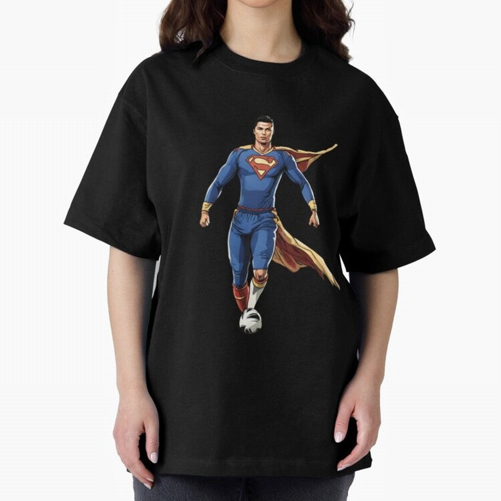 Ronaldo Superhero Oversized T-Shirt Represent FIFA World Cup 2026 Group Stage Featuring Cristiano Ronaldo, Argentina and Brazil Energy, Champion Mindset, Group Stage Buzz, Knockout Tension and Passionate Fan Culture; Ideal for Football Dads,