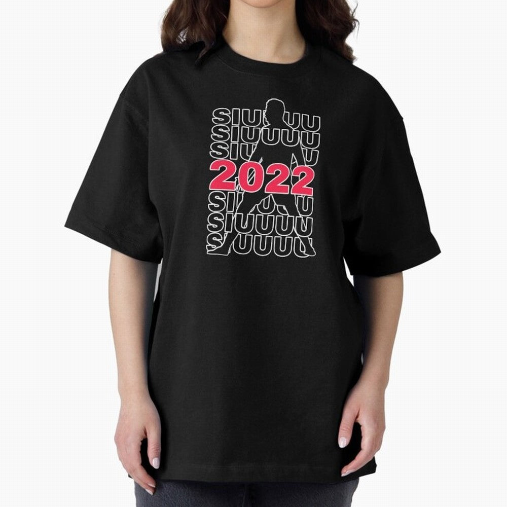 Siuuu 2022 Cristiano ronaldo goal Oversized T-Shirt Celebrate the Road through Match Day Hype around FIFA World Cup 2026 Group Stage, Messi and Cristiano Ronaldo, Brazil, Portugal and Argentina, Stadium Memories, Football Loyalty, International