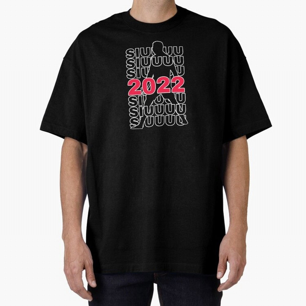 Siuuu 2022 Cristiano ronaldo goal Oversized T-Shirt Celebrate the Road through Match Day Hype around FIFA World Cup 2026 Group Stage, Messi and Cristiano Ronaldo, Brazil, Portugal and Argentina, Stadium Memories, Football Loyalty, International