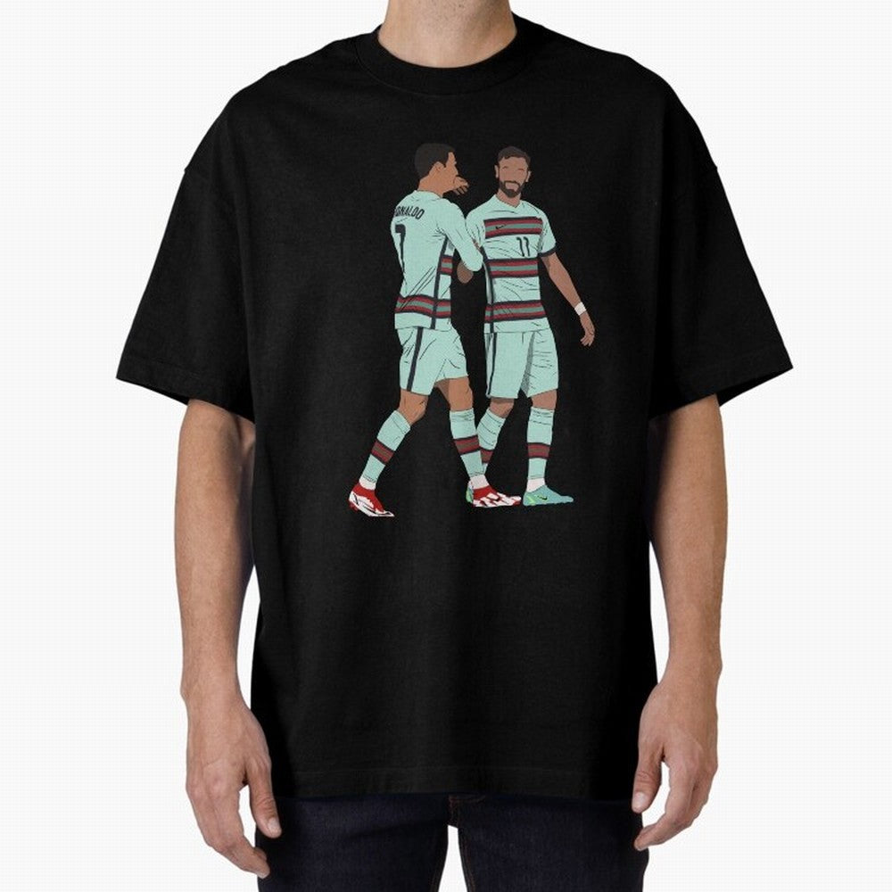 Cristiano Ronaldo & Bruno Fernandes Portugal Oversized T-Shirt Relive the FIFA World Cup 2026 USA Canada Mexico Journey through CR7 and Messi Highlights, Brazil, Portugal and Argentina Pride, Sports Nostalgia, International Competition, Famous
