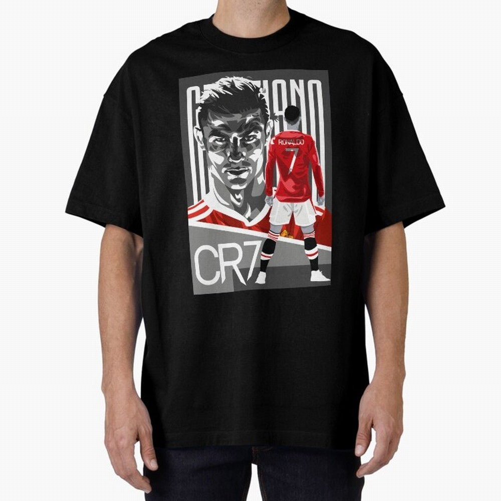 Cristiano Ronaldo In Red Oversized T-Shirt Bring Home FIFA World Cup 2026 Group Stage for Fans of Haaland and Argentina and Brazil, Bringing Sports Nostalgia, International Competition, Famous Players and Unforgettable Victories; Created for Match