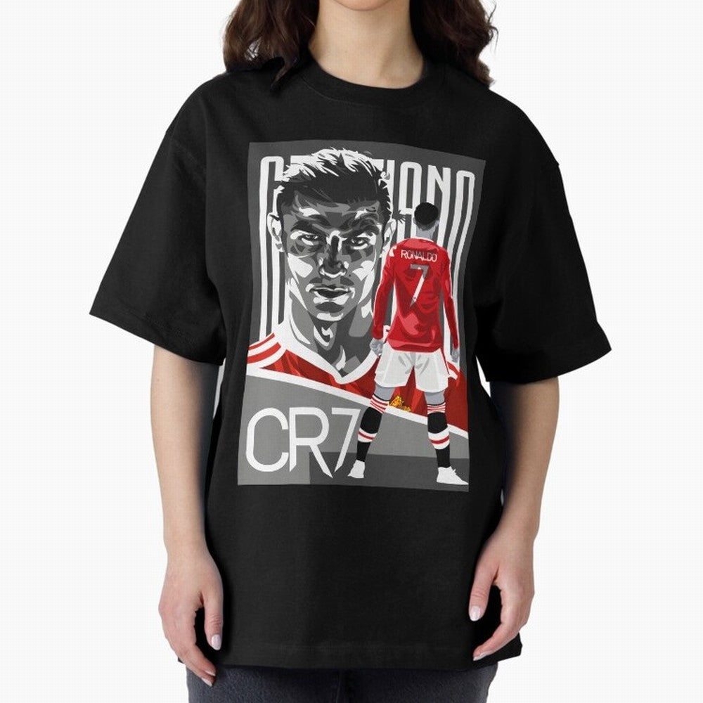 Cristiano Ronaldo In Red Oversized T-Shirt Bring Home FIFA World Cup 2026 Group Stage for Fans of Haaland and Argentina and Brazil, Bringing Sports Nostalgia, International Competition, Famous Players and Unforgettable Victories; Created for Match