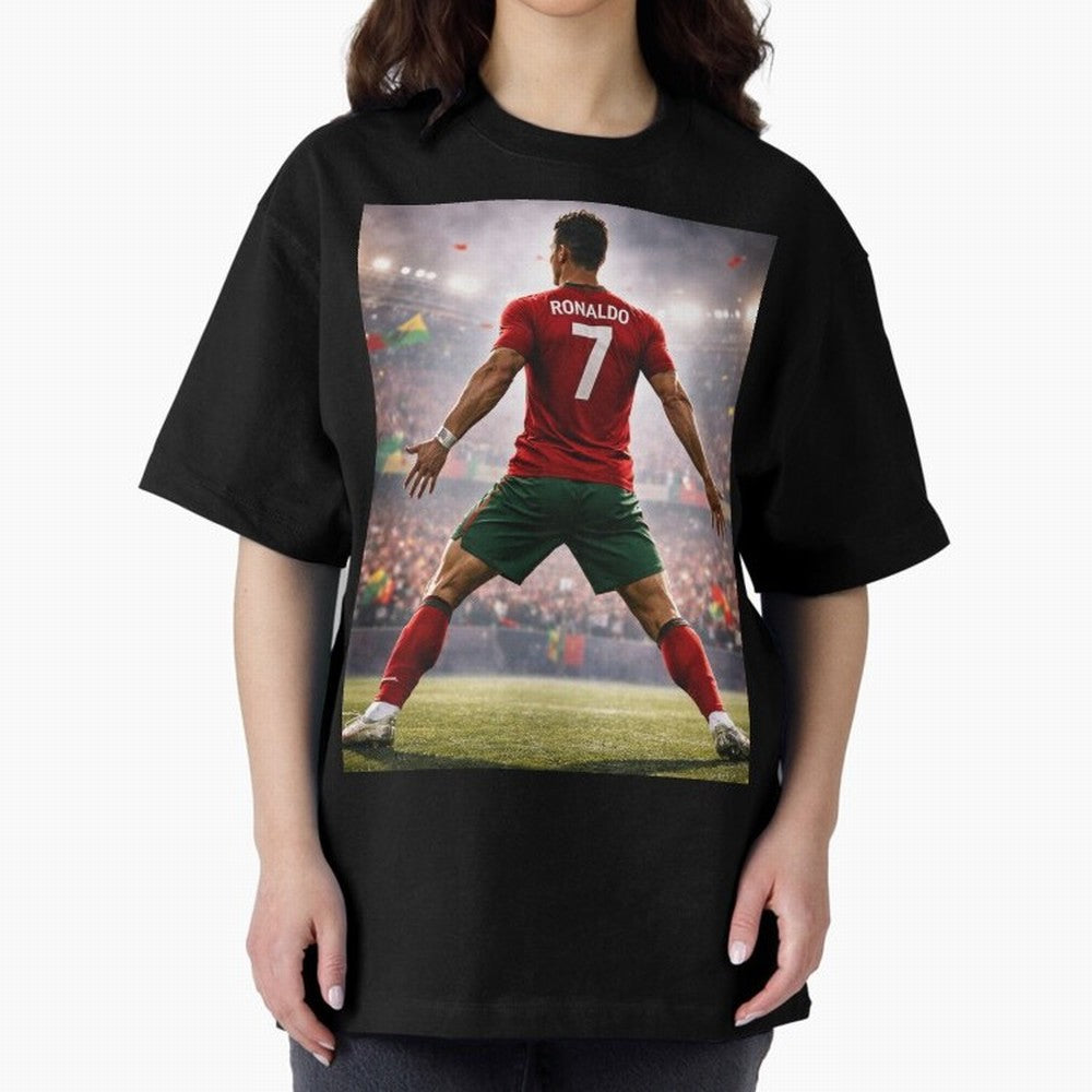 Cristiano Ronaldo Portuguese Legend Number Seven SIUUU Oversized T-Shirt Create the FIFA World Cup 2026 Journey through Cristiano Ronaldo Highlights, Argentina, France and Brazil Pride, Vintage Soccer Flavor, Modern Football Stars, National Flags