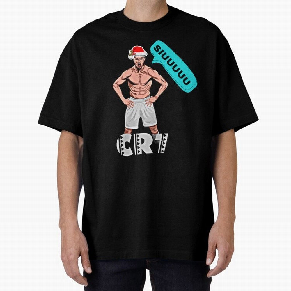 Siuuu Cristiano ronaldo Oversized T-Shirt Honor the Football Icons of FIFA World Cup 2026 Spirit, Featuring England, Messi, Vintage Soccer Flavor, Modern Football Stars, National Flags and Final Night Emotion; Great for Watch Parties, Sports Bars,