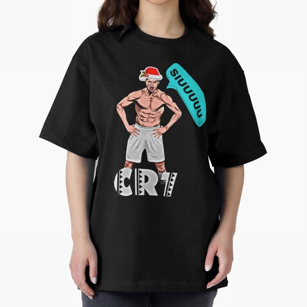 Siuuu Cristiano ronaldo Oversized T-Shirt Honor the Football Icons of FIFA World Cup 2026 Spirit, Featuring England, Messi, Vintage Soccer Flavor, Modern Football Stars, National Flags and Final Night Emotion; Great for Watch Parties, Sports Bars,