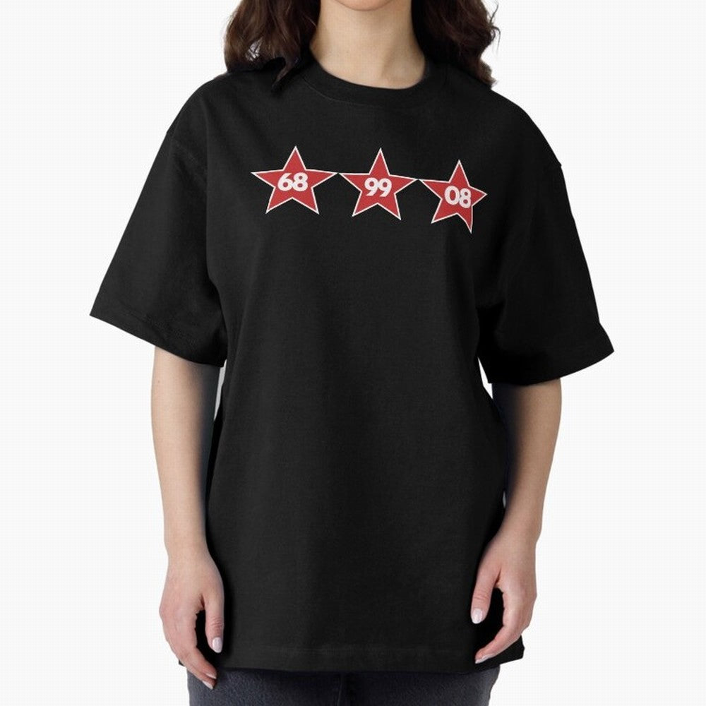 Manchester United European Cups Oversized T-Shirt Share the Excitement of Match Day Hype around FIFA World Cup 2026 USA Canada Mexico, Messi, Germany, Football Festival Excitement, Trophy Ambitions, Country Rivalries and Star Player Buzz; Perfect