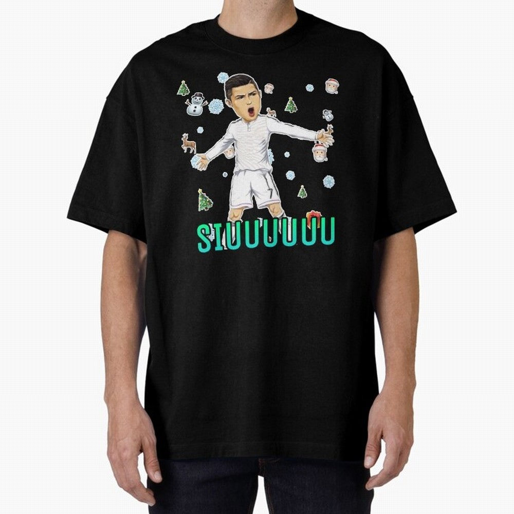 Siuuu christmas CR7 Oversized T-Shirt Follow Every Goal of FIFA World Cup 2026 Group Stage for Fans of Neymar and Brazil, Portugal and Argentina, Bringing Championship Spirit, Famous Goals, Roaring Crowds and International Football Unity; Perfect