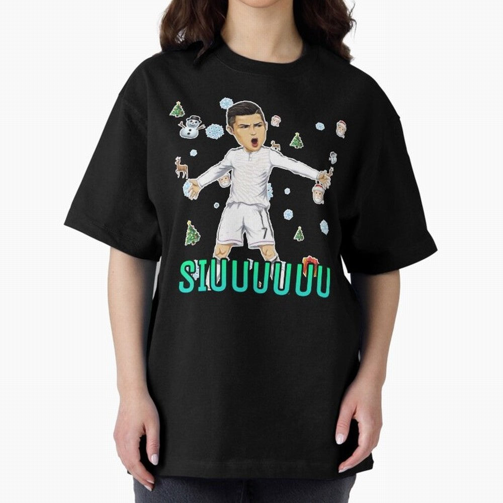 Siuuu christmas CR7 Oversized T-Shirt Follow Every Goal of FIFA World Cup 2026 Group Stage for Fans of Neymar and Brazil, Portugal and Argentina, Bringing Championship Spirit, Famous Goals, Roaring Crowds and International Football Unity; Perfect