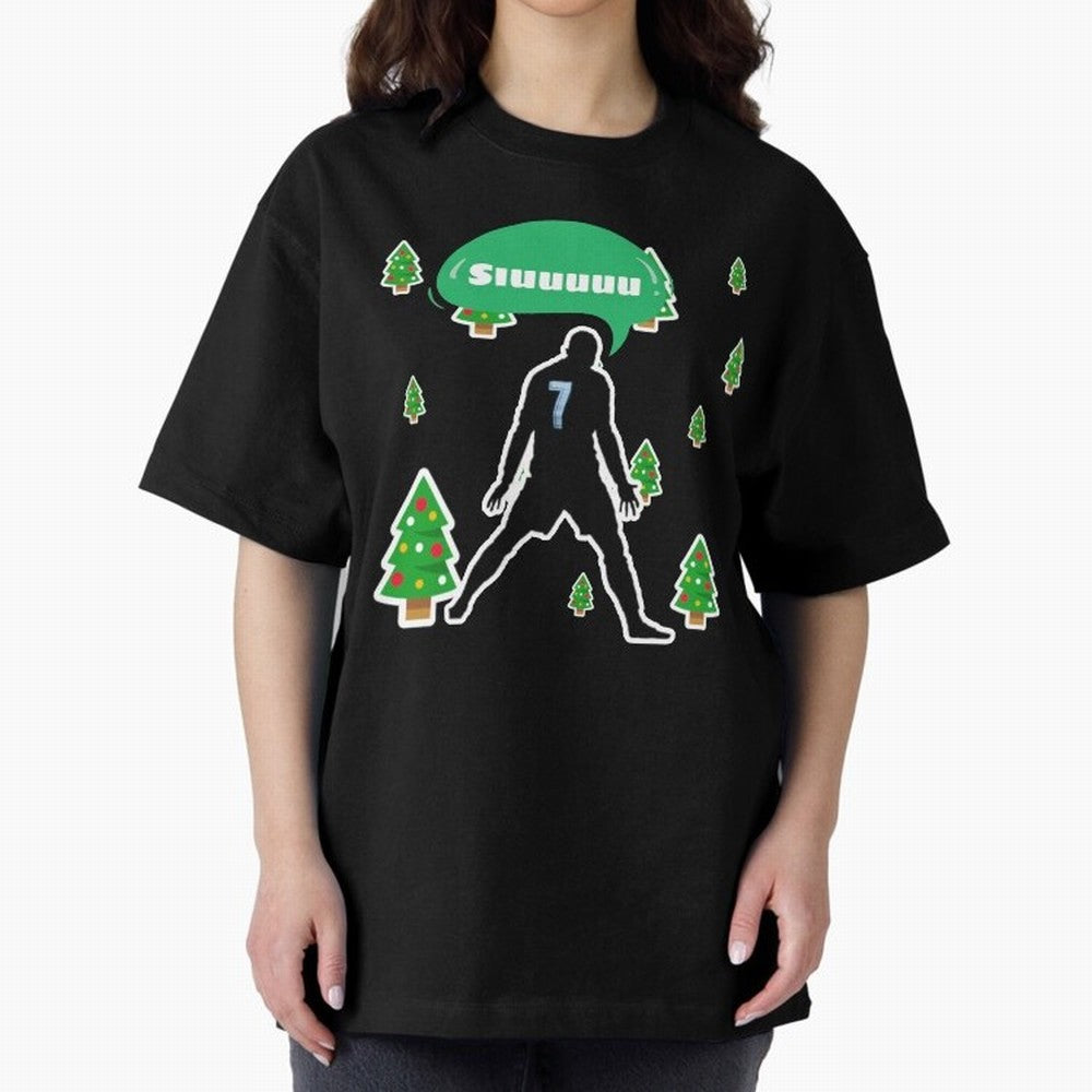 Christmas siuuu Cristiano ronaldo Oversized T-Shirt Bring Champion Energy into FIFA World Cup 2026 Featuring CR7, Brazil Energy, Sports Nostalgia, International Competition, Famous Players and Unforgettable Victories; Ideal for Passionate Fans Who