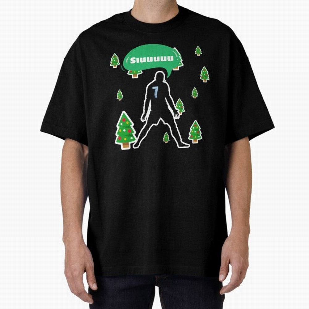 Christmas siuuu Cristiano ronaldo Oversized T-Shirt Bring Champion Energy into FIFA World Cup 2026 Featuring CR7, Brazil Energy, Sports Nostalgia, International Competition, Famous Players and Unforgettable Victories; Ideal for Passionate Fans Who