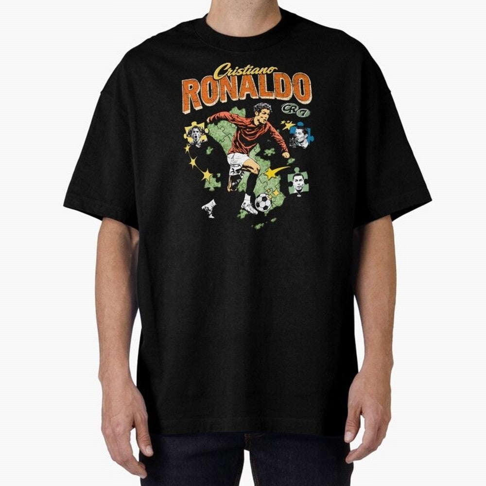 CR7 Cristiano Ronaldo Vintage Oversized T-Shirt Show Support during the FIFA World Cup 2026 Group Stage Journey through Neymar Highlights, France Pride, Vintage Soccer Flavor, Modern Football Stars, National Flags and Final Night Emotion; Perfect