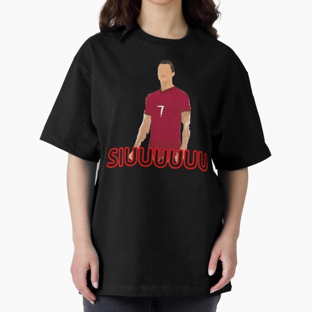 Siuuu Cristiano ronaldo goal Oversized T-Shirt Spotlight FIFA World Cup 2026 Group Stage Highlighting Cristiano Ronaldo, England Energy, Classic Soccer Heritage, Championship Pressure, Fan Loyalty and International Pride; Ideal for Passionate Fans