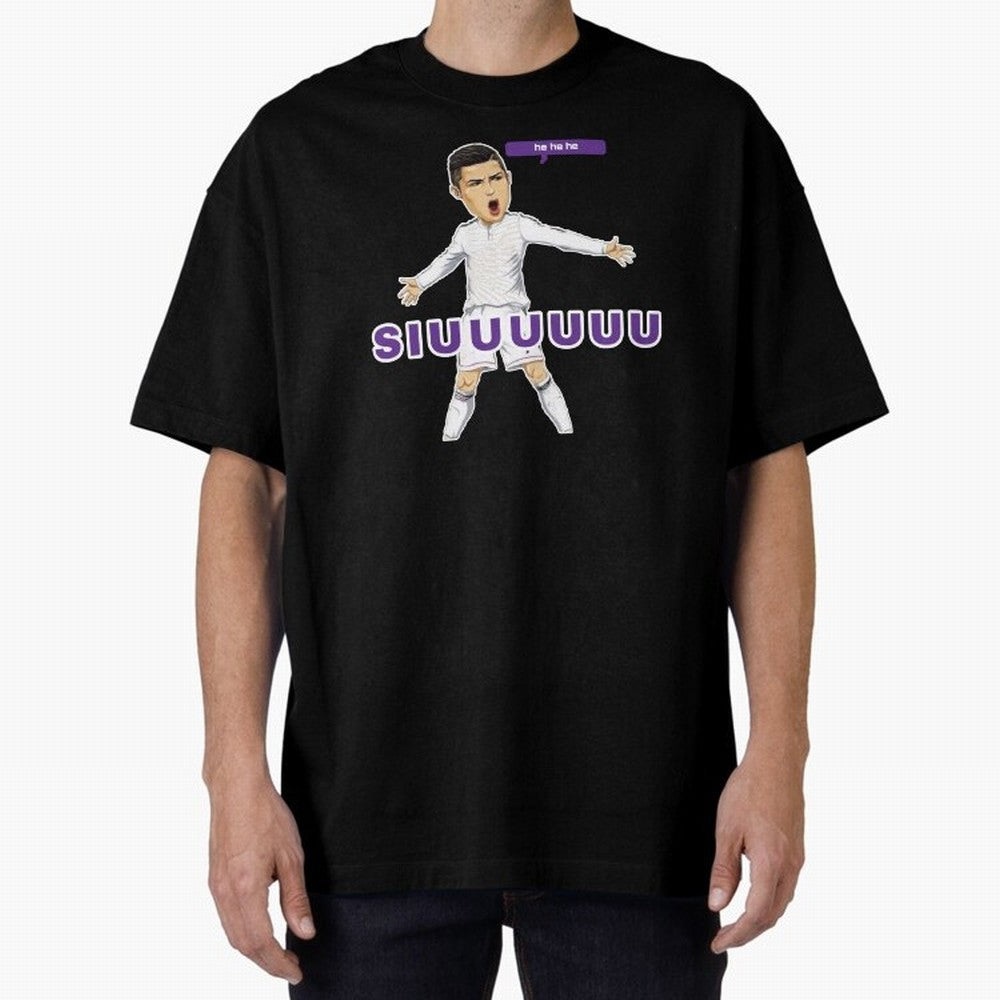 Hehehe siuuu Oversized T-Shirt Celebrate Global Passion for the FIFA World Cup 2026 Group Stage Journey through CR7 and Messi Highlights, Argentina, France and Brazil Pride, Vintage Soccer Flavor, Modern Football Stars, National Flags and Final