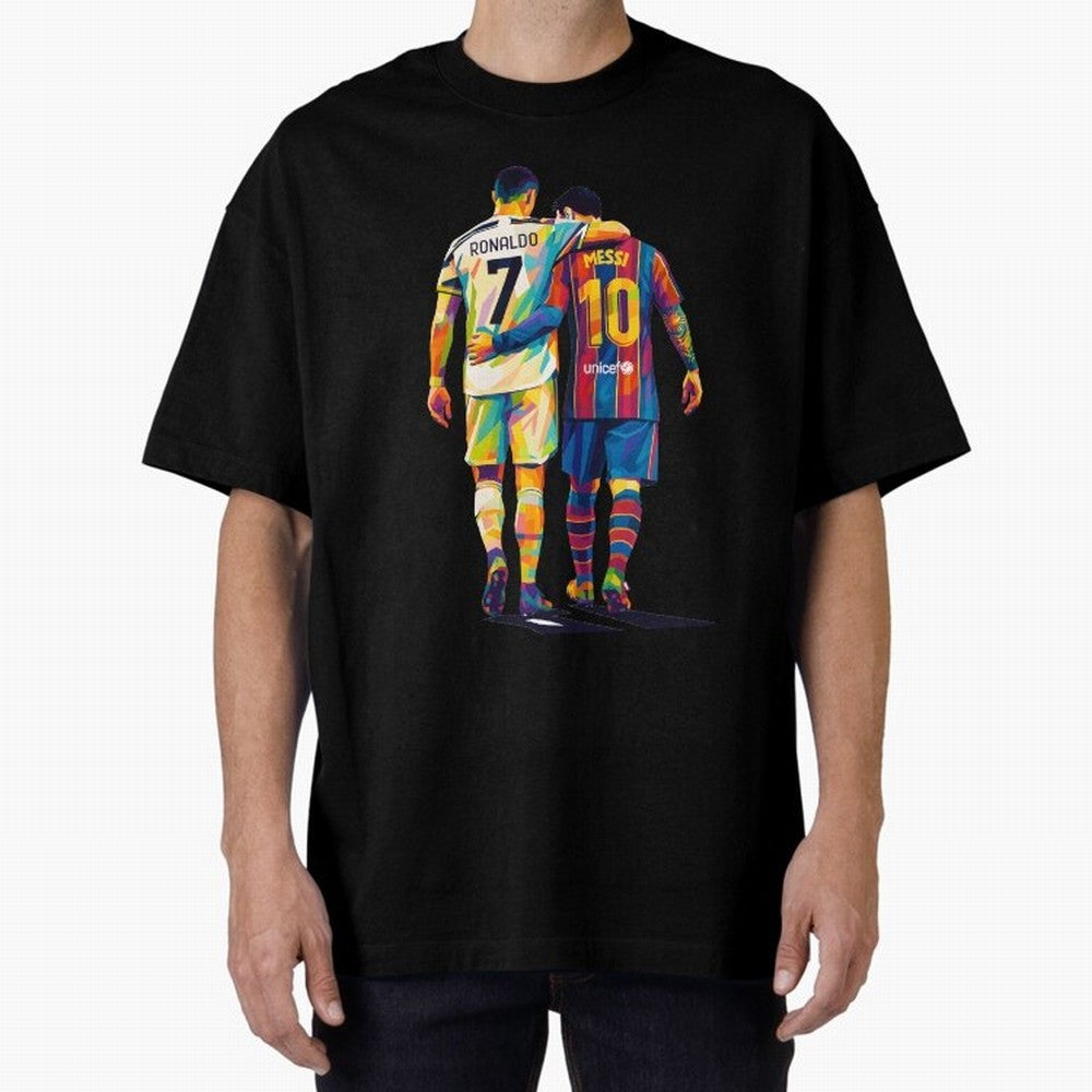 Cristiano Ronaldo & Messi Oversized T-Shirt Carry National Pride through FIFA World Cup 2026 USA Canada Mexico Spirit, Filled with England and Germany, Messi, CR7 and Mbappe, Sports Nostalgia, International Competition, Famous Players and