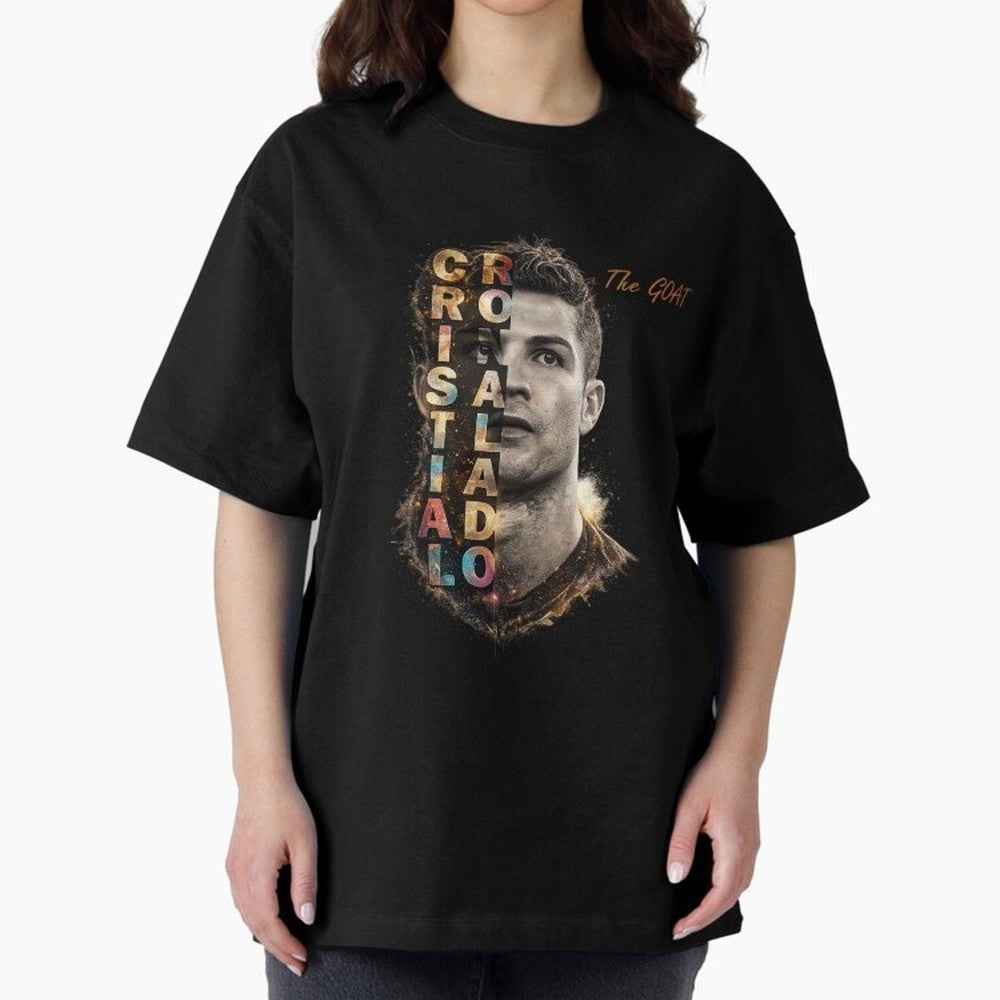 Cristiano Ronaldo Multicolor GOAT Oversized T-Shirt Turn Every Weekend Toward Match Day Hype around FIFA World Cup 2026 Group Stage, Mbappe and Neymar, Spain and Netherlands, Fan Favorite Moments, National Team Passion, Big Match Drama and Soccer
