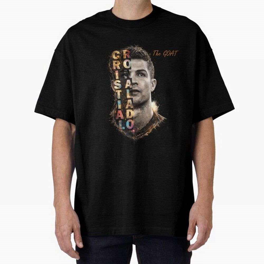 Cristiano Ronaldo Multicolor GOAT Oversized T-Shirt Turn Every Weekend Toward Match Day Hype around FIFA World Cup 2026 Group Stage, Mbappe and Neymar, Spain and Netherlands, Fan Favorite Moments, National Team Passion, Big Match Drama and Soccer