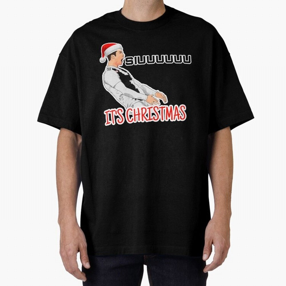 Siuuu it¡¯s Christmas CR7 funny Oversized T-Shirt Fuel Your Fan Pride for Global Football Passion for FIFA World Cup 2026 USA Canada Mexico, Celebrating Mbappe, Argentina, Sports Nostalgia, International Competition, Famous Players and