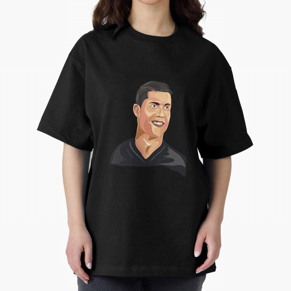 Cristiano Ronaldo Vector Art Graphics Design Oversized T-Shirt Celebrate Football Heritage in FIFA World Cup 2026 USA Canada Mexico for Fans of Messi, Neymar and Mbappe and Argentina, Bringing Soccer Culture, Superstar Moments, National Team Dreams