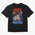 Lionel Messi GOAT: Barcelona & Argentina Oversized T-Shirt Stand with Match Day Hype around FIFA World Cup 2026 USA Canada Mexico, Neymar, Haaland and Cristiano Ronaldo, Netherlands, Supporter Pride, Iconic Celebrations, Legendary Names and Global