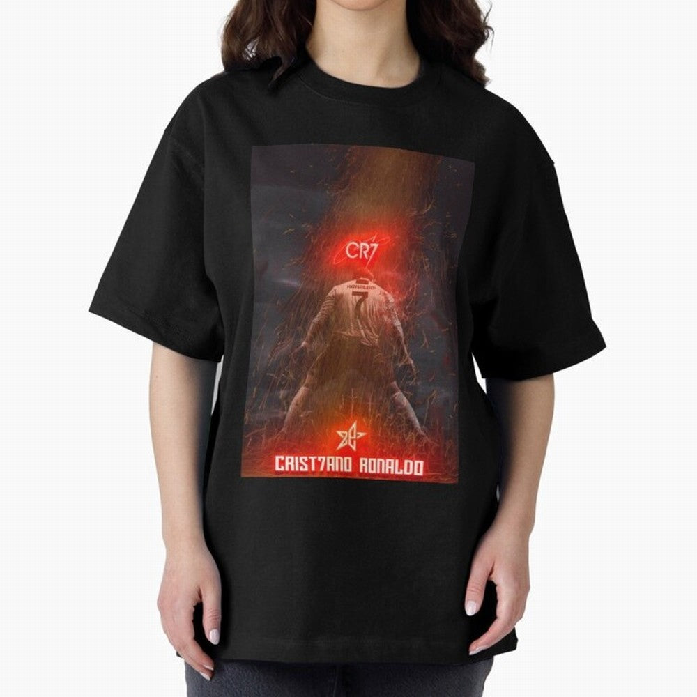 CR7 - CRISTIANO RONALDO Oversized T-Shirt Support Your Favorite Stars during Global Football Passion for FIFA World Cup 2026, Connected to Messi, Spain and Netherlands, Football Festival Excitement, Trophy Ambitions, Country Rivalries and Star