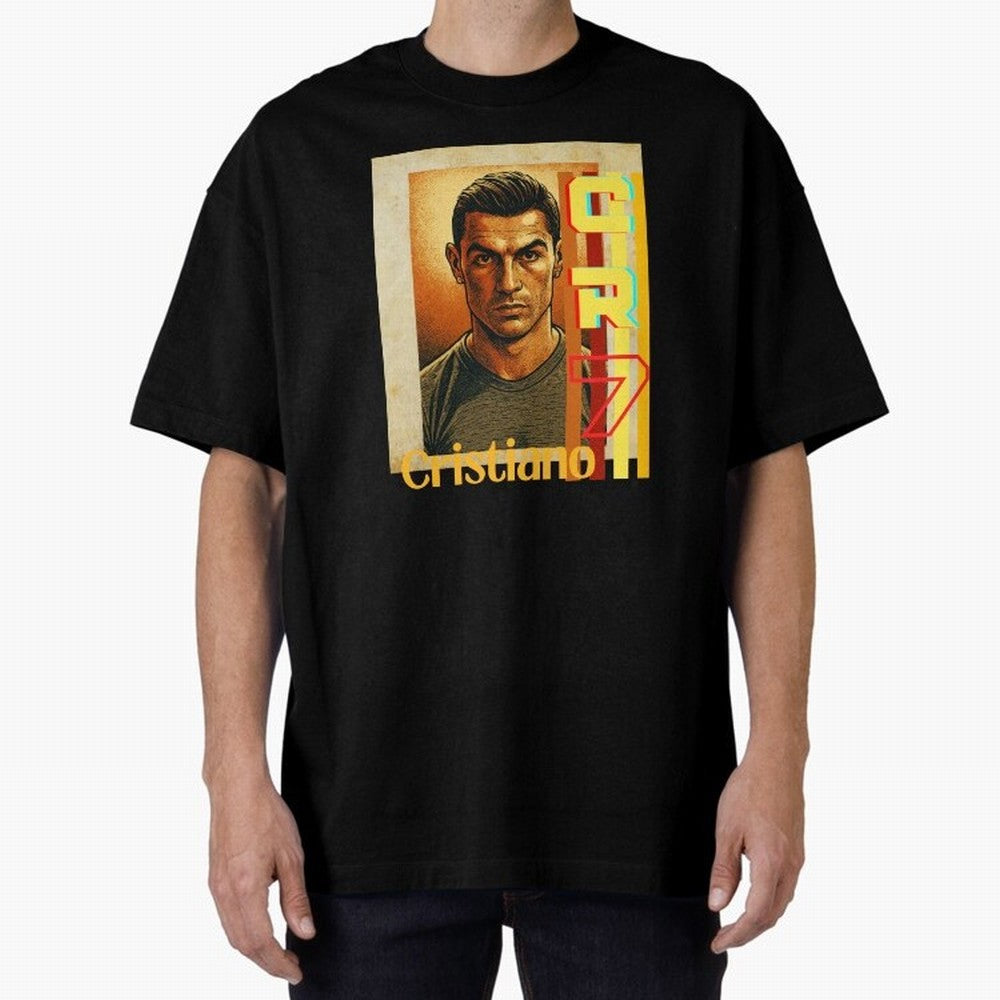 Cristiano Ronaldo Oversized T-Shirt Fuel FIFA World Cup 2026 for Fans of Mbappe and Neymar and Spain and Netherlands, Bringing Championship Spirit, Famous Goals, Roaring Crowds and International Football Unity; Perfect for Fans, Collectors, Family