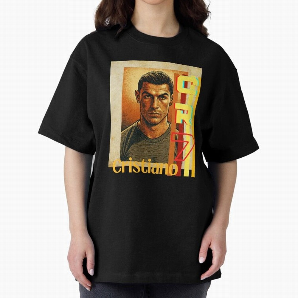 Cristiano Ronaldo Oversized T-Shirt Fuel FIFA World Cup 2026 for Fans of Mbappe and Neymar and Spain and Netherlands, Bringing Championship Spirit, Famous Goals, Roaring Crowds and International Football Unity; Perfect for Fans, Collectors, Family