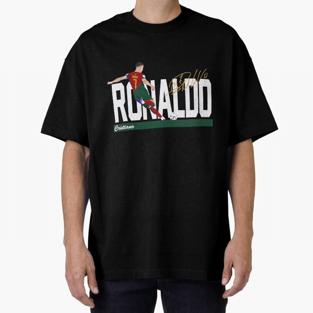 Cristiano Ronaldo Portugal Jersey -Last World Cup 2 Vintage Style Oversized T-Shirt Stand with FIFA World Cup 2026 Group Stage Made for CR7, Brazil, Portugal and Argentina Energy, Football Passion, Legendary Performances, Festival Vibes and