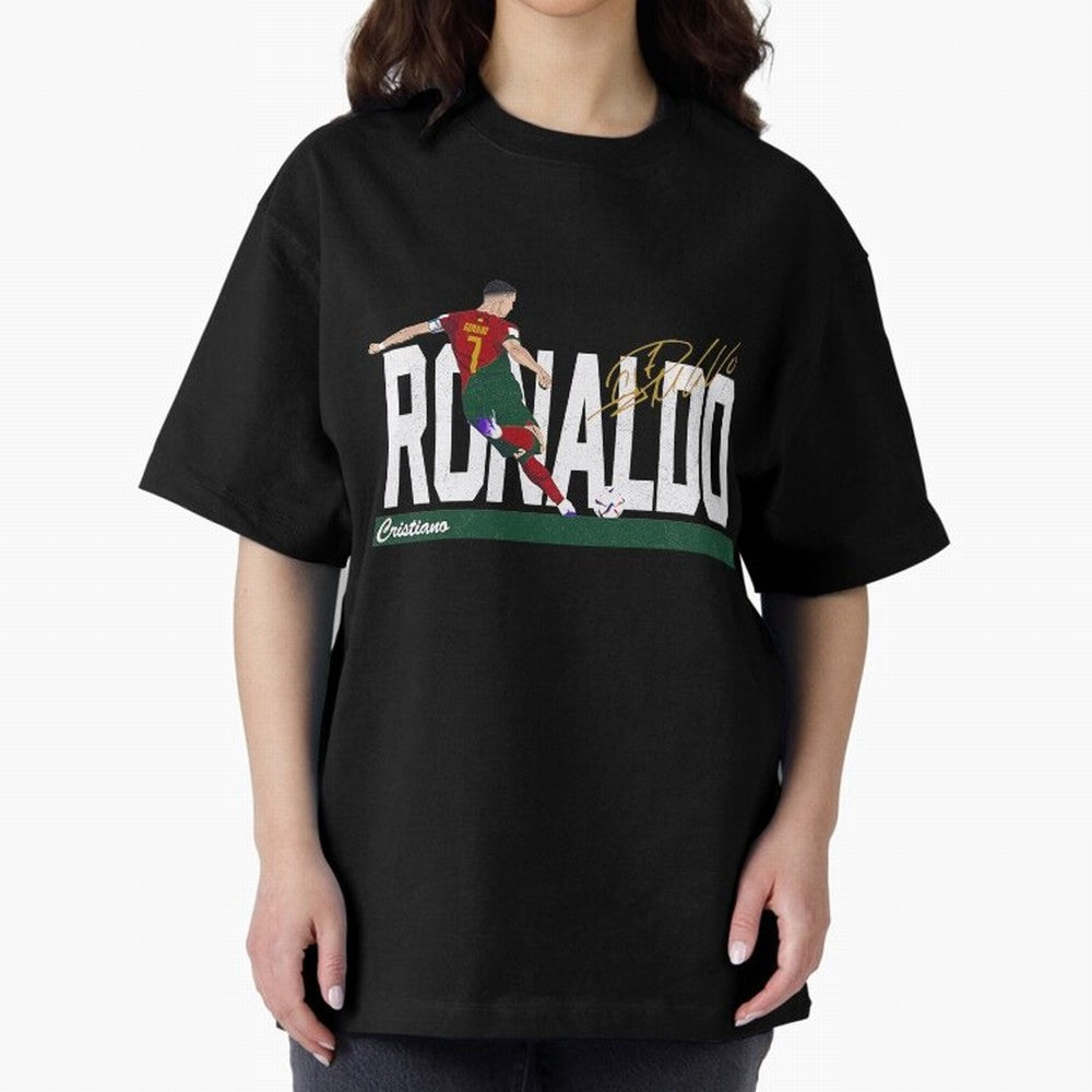 Cristiano Ronaldo Portugal Jersey -Last World Cup 2 Vintage Style Oversized T-Shirt Stand with FIFA World Cup 2026 Group Stage Made for CR7, Brazil, Portugal and Argentina Energy, Football Passion, Legendary Performances, Festival Vibes and