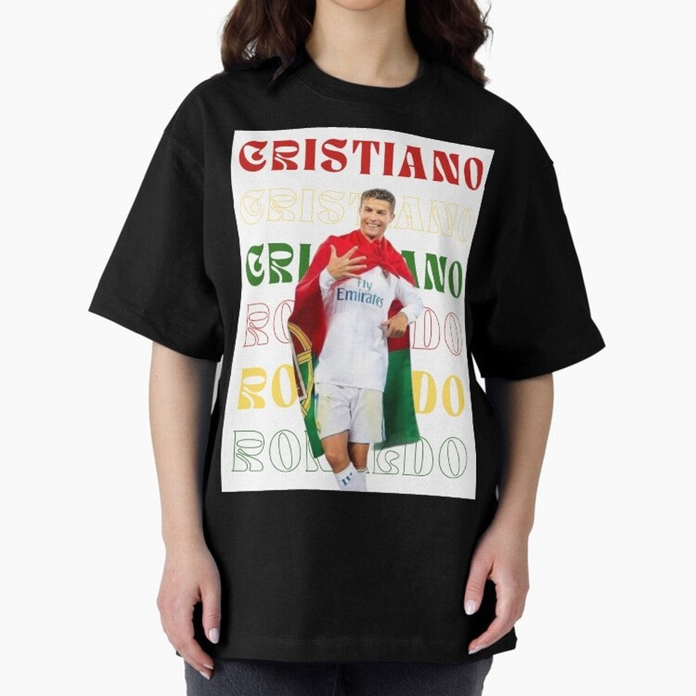 Cristiano Ronaldo designs Oversized T-Shirt Bring FIFA World Cup 2026 Highlighting Messi, CR7 and Mbappe, Argentina Energy, Stadium Chants, National Pride, Trophy Dreams and Unforgettable Football Memories; Made for Die Hard Supporters, Soccer