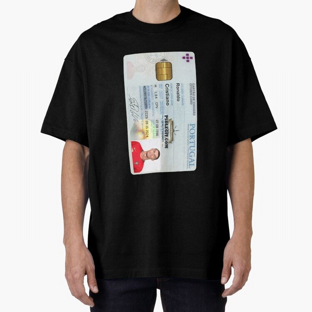Cristiano Ronaldo CARD ID Oversized T-Shirt Upgrade FIFA World Cup 2026 USA Canada Mexico Capturing Haaland, Brazil, Portugal and Argentina Energy, Stadium Chants, National Pride, Trophy Dreams and Unforgettable Football Memories; Created for Match