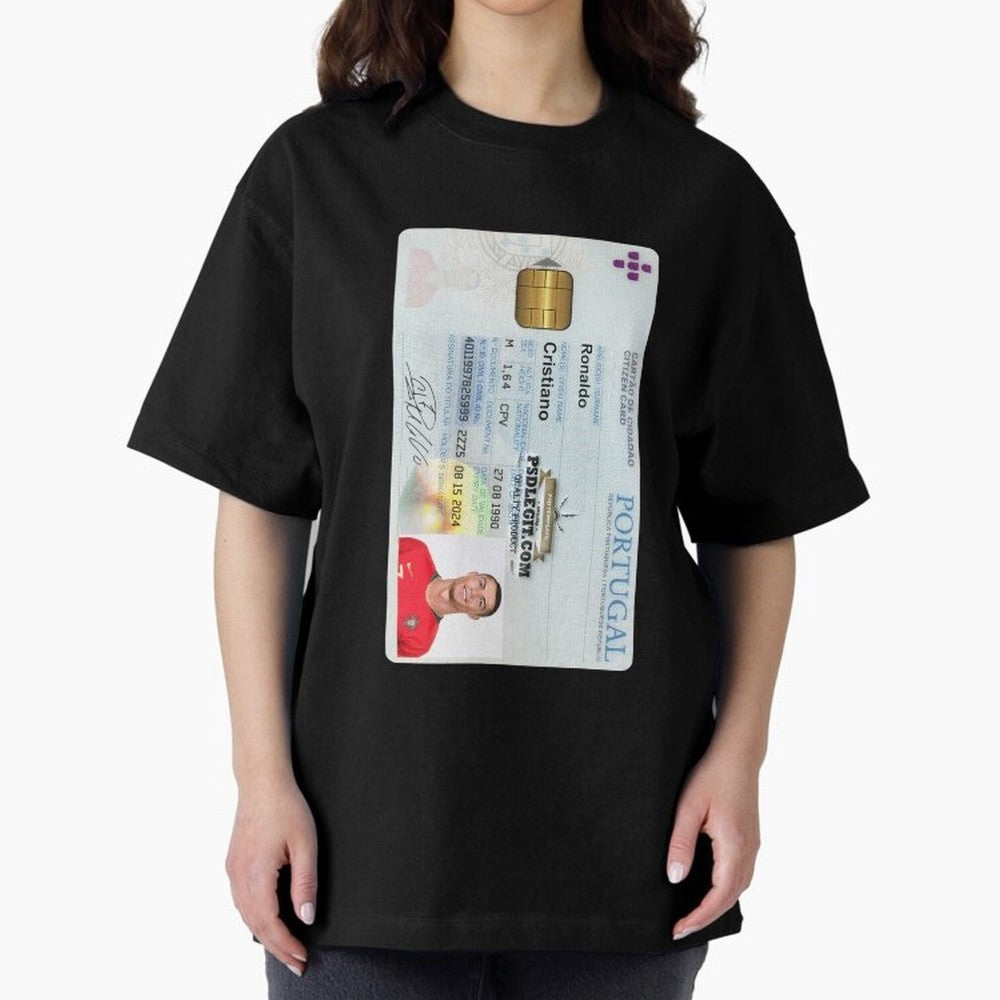 Cristiano Ronaldo CARD ID Oversized T-Shirt Upgrade FIFA World Cup 2026 USA Canada Mexico Capturing Haaland, Brazil, Portugal and Argentina Energy, Stadium Chants, National Pride, Trophy Dreams and Unforgettable Football Memories; Created for Match