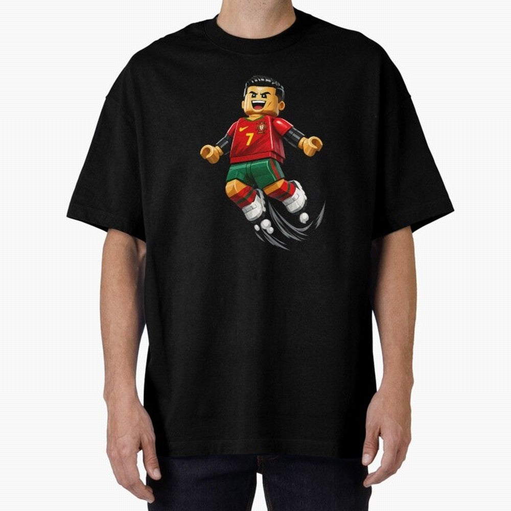 Cristiano Ronaldo. Siuuuuuu! Lego Mundial Oversized T-Shirt Celebrate Global Passion for FIFA World Cup 2026 Filled with Haaland, Portugal, Spain and Germany Energy, Global Supporter Spirit, Legendary Goals, National Colors and Tournament