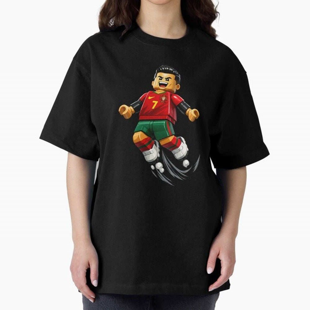 Cristiano Ronaldo. Siuuuuuu! Lego Mundial Oversized T-Shirt Celebrate Global Passion for FIFA World Cup 2026 Filled with Haaland, Portugal, Spain and Germany Energy, Global Supporter Spirit, Legendary Goals, National Colors and Tournament