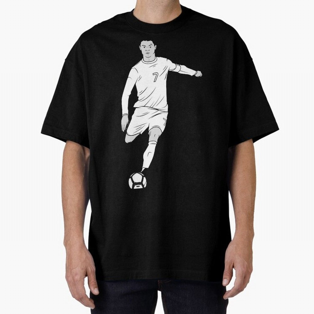 Cristiano Ronaldo Oversized T-Shirt Experience Global Football Passion for FIFA World Cup 2026 USA Canada Mexico, Capturing Messi, CR7 and Mbappe, England and Germany, Retro Football Energy, Iconic Rivalries, Trophy Chase Drama and Stadium
