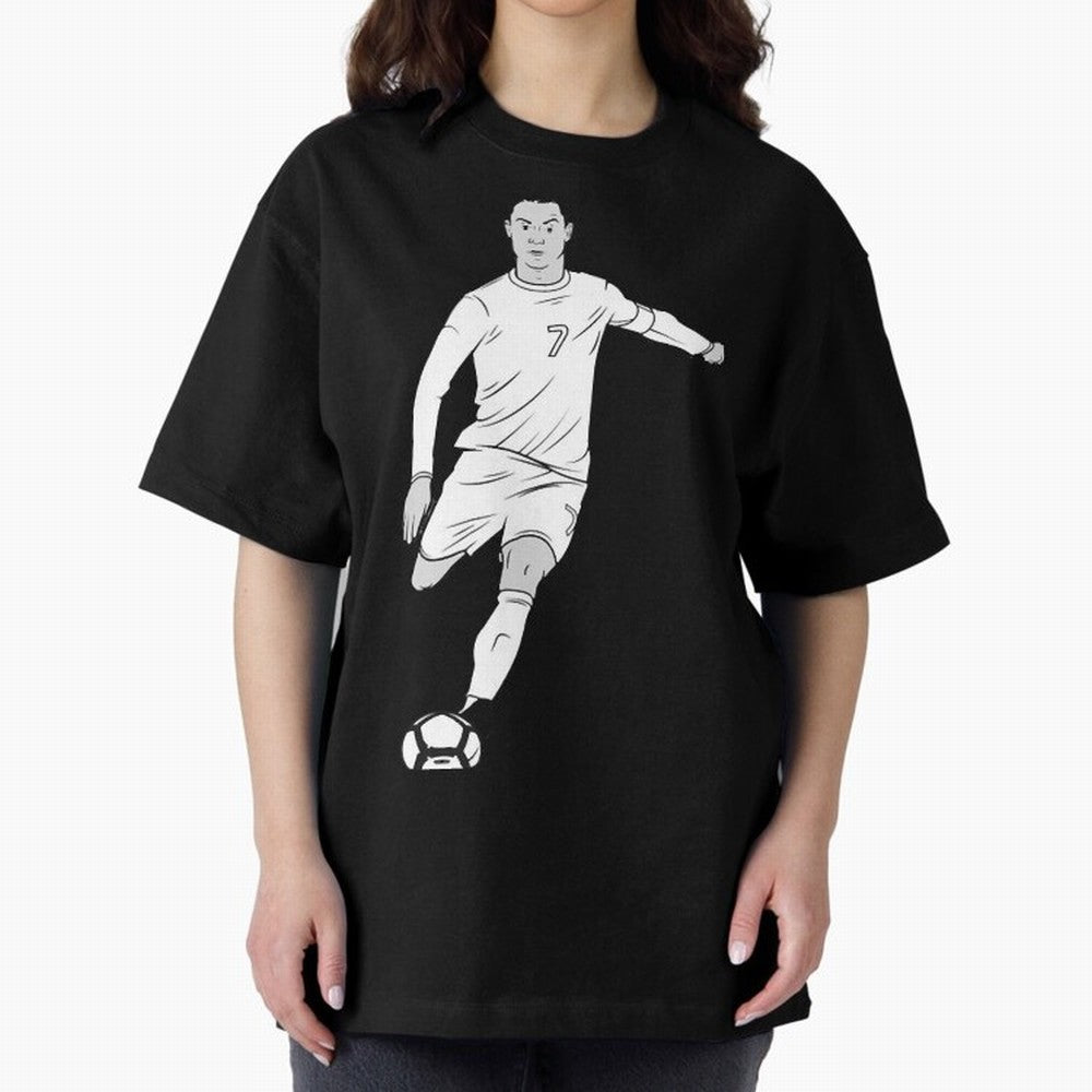Cristiano Ronaldo Oversized T-Shirt Experience Global Football Passion for FIFA World Cup 2026 USA Canada Mexico, Capturing Messi, CR7 and Mbappe, England and Germany, Retro Football Energy, Iconic Rivalries, Trophy Chase Drama and Stadium