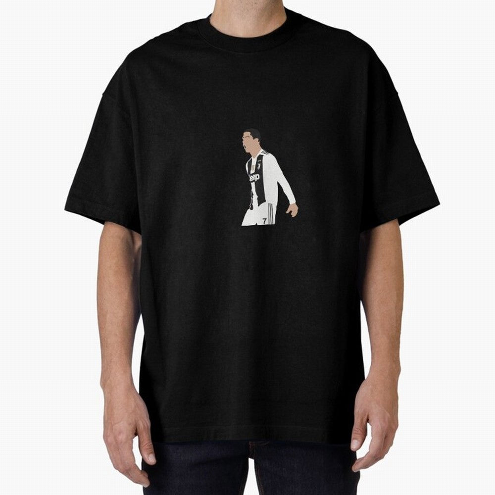 Juventus Cristiano Ronaldo Cartoon Oversized T-Shirt Represent Global Football Passion for FIFA World Cup 2026 Group Stage, Centered on Haaland, Portugal, Tournament Hype, Historic Matchups, Family Viewing Parties and Global Sports Pride; Ideal for