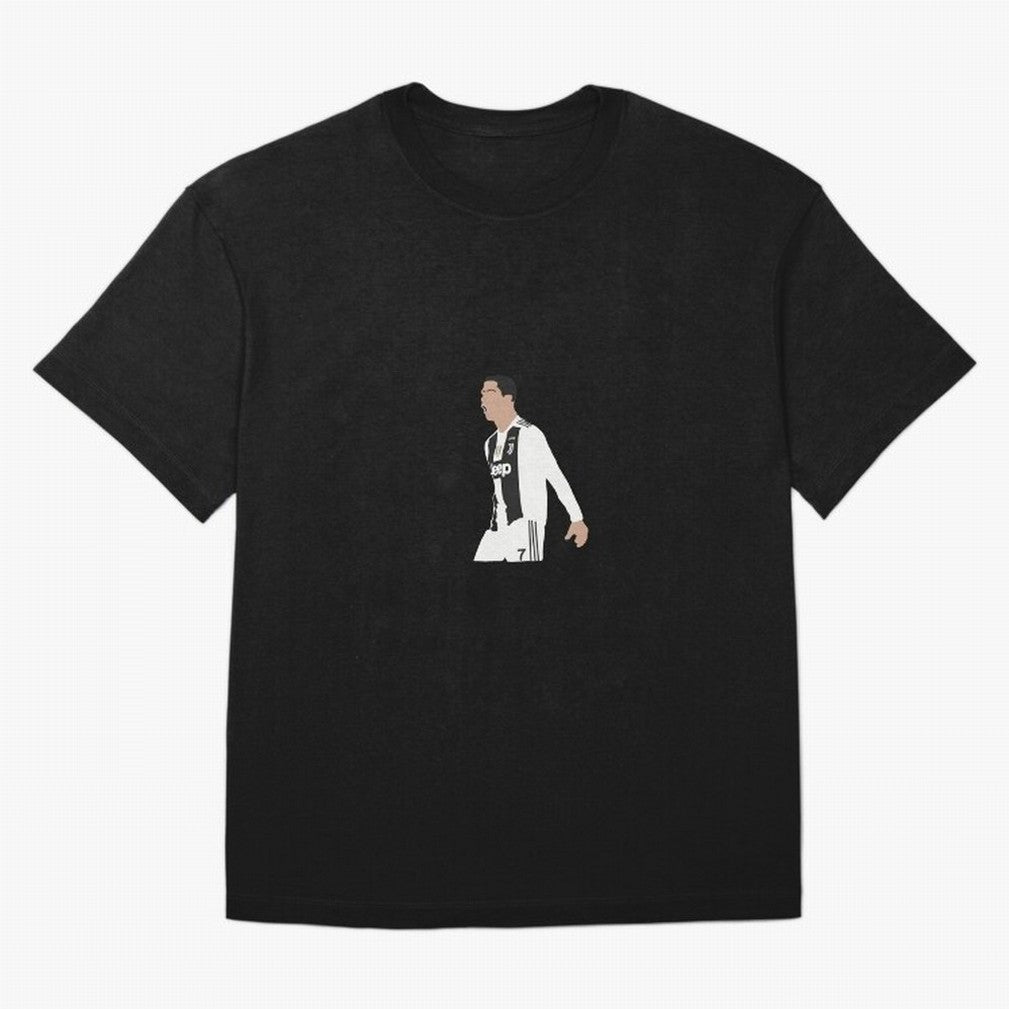Juventus Cristiano Ronaldo Cartoon Oversized T-Shirt Represent Global Football Passion for FIFA World Cup 2026 Group Stage, Centered on Haaland, Portugal, Tournament Hype, Historic Matchups, Family Viewing Parties and Global Sports Pride; Ideal for