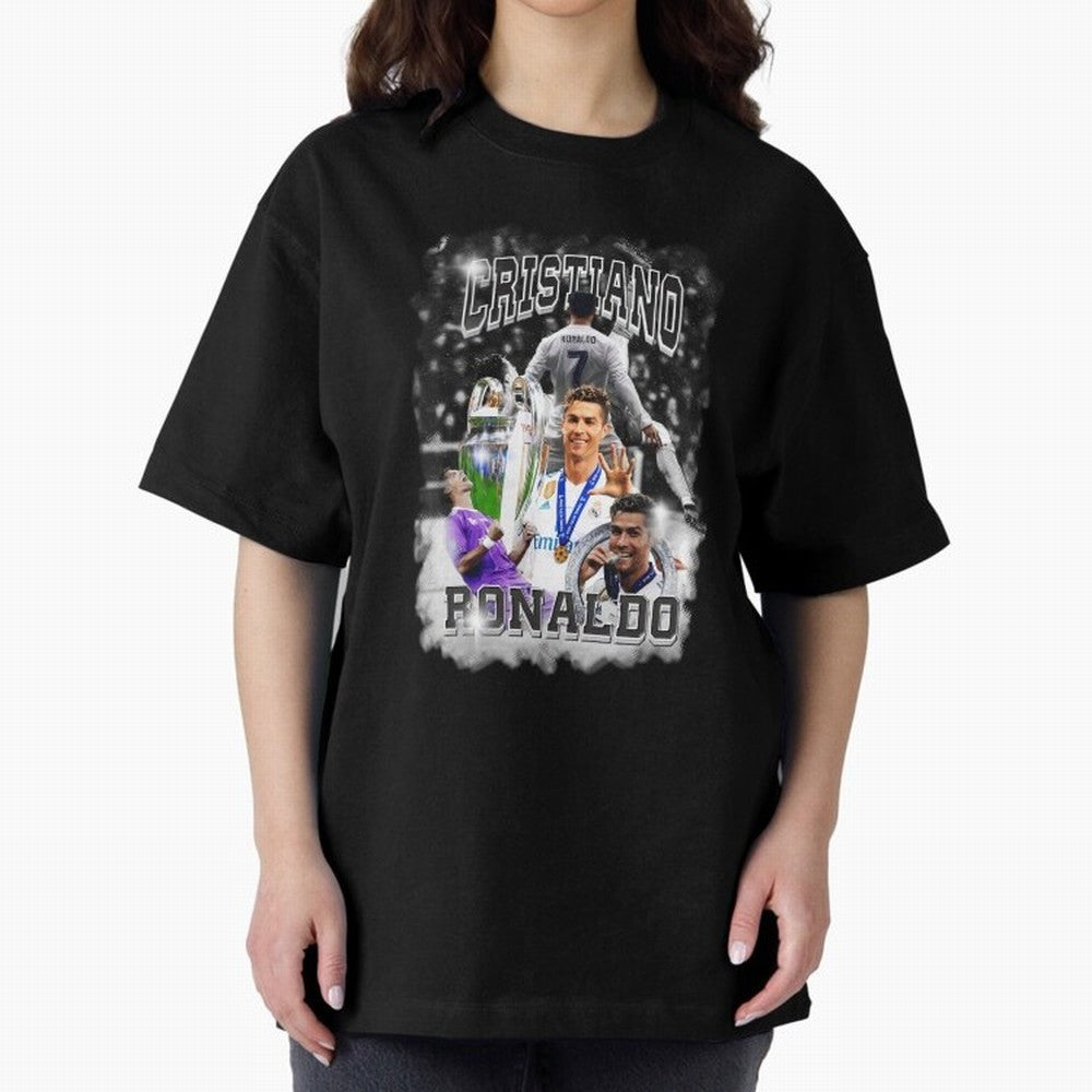 Cristiano Ronaldo Oversized T-Shirt Upgrade Global Football Passion for FIFA World Cup 2026 USA Canada Mexico, Highlighting Cristiano Ronaldo, Haaland and CR7, Argentina, France and Brazil, Football Festival Excitement, Trophy Ambitions, Country