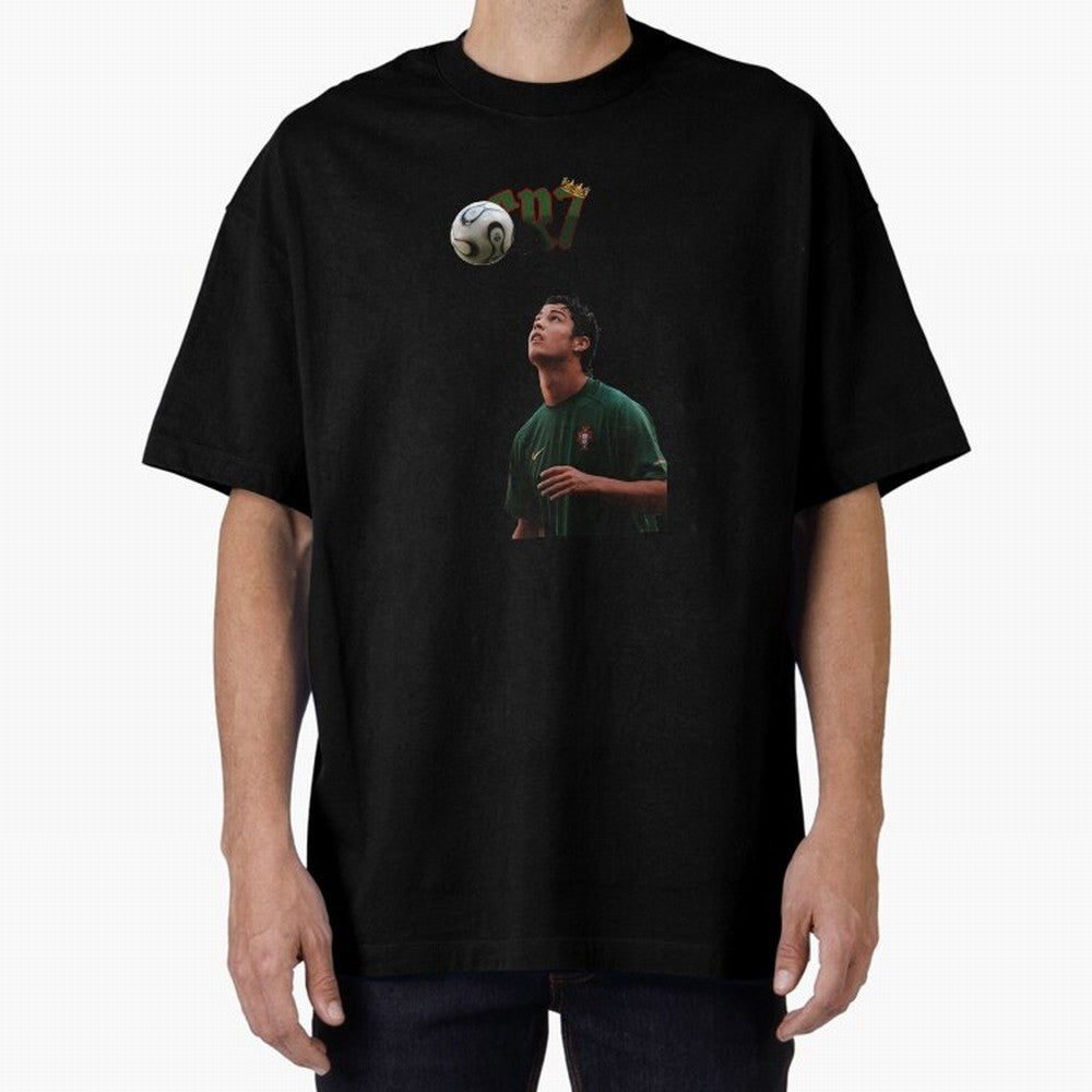 Cristiano Ronaldo Oversized T-Shirt Carry Match Day Hype around FIFA World Cup 2026 Group Stage, Mbappe and Neymar, Brazil, Portugal and Argentina, Tournament Hype, Historic Matchups, Family Viewing Parties and Global Sports Pride; Perfect for
